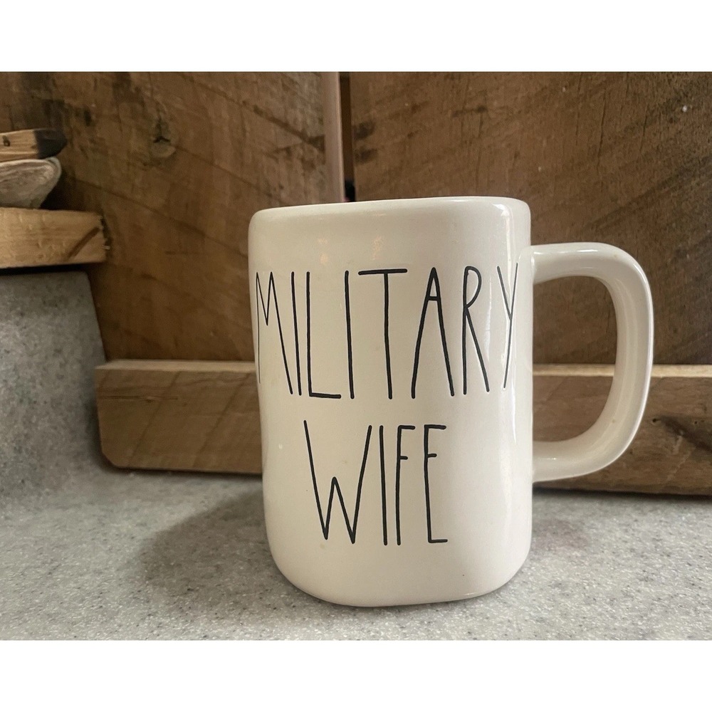 Rae Dunn Artisan Coffee Mug Military Wife Coffee Mug White Collection #192